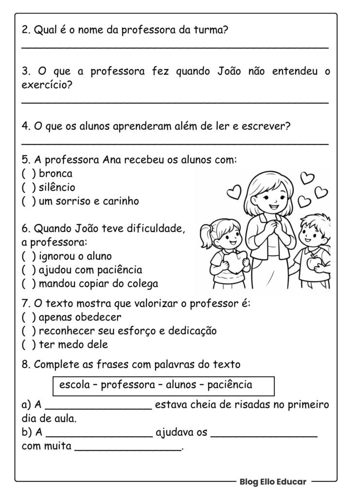 Atividades de volta às aulas 3° ano