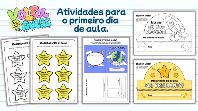 Atividades primeiro dia de aula