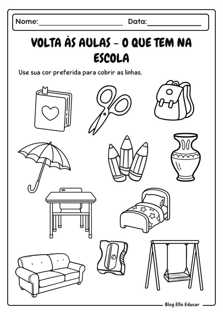 Atividades volta às aulas - educação infantil