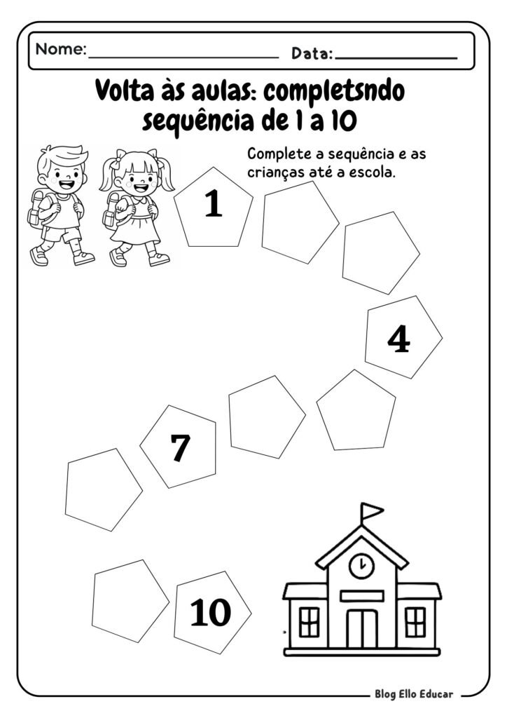 Atividades volta às aulas - educação infantil