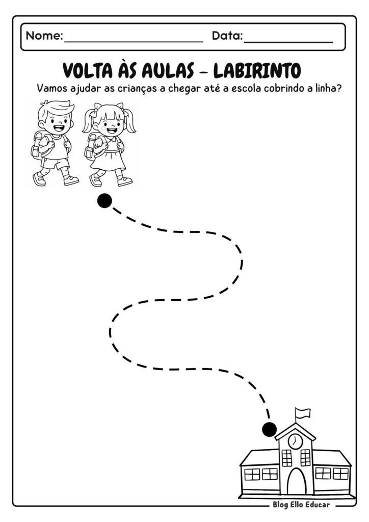 Atividades volta às aulas - educação infantil