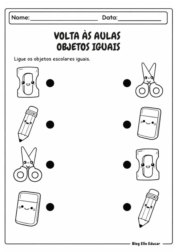 Atividades volta às aulas - educação infantil