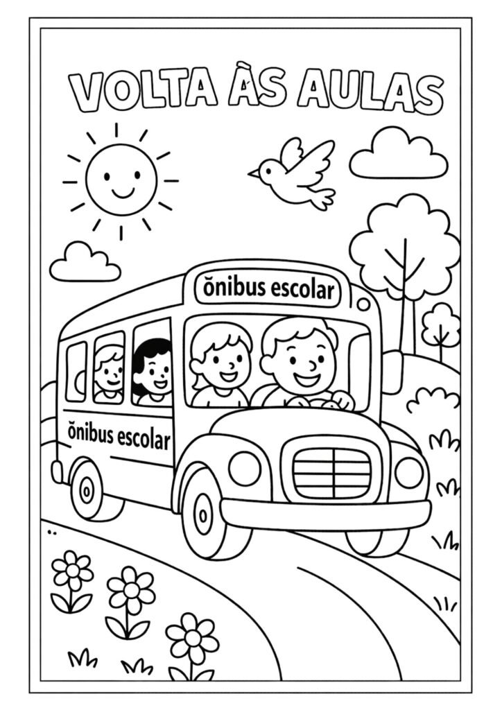 Desenhos volta às aulas para colorir 