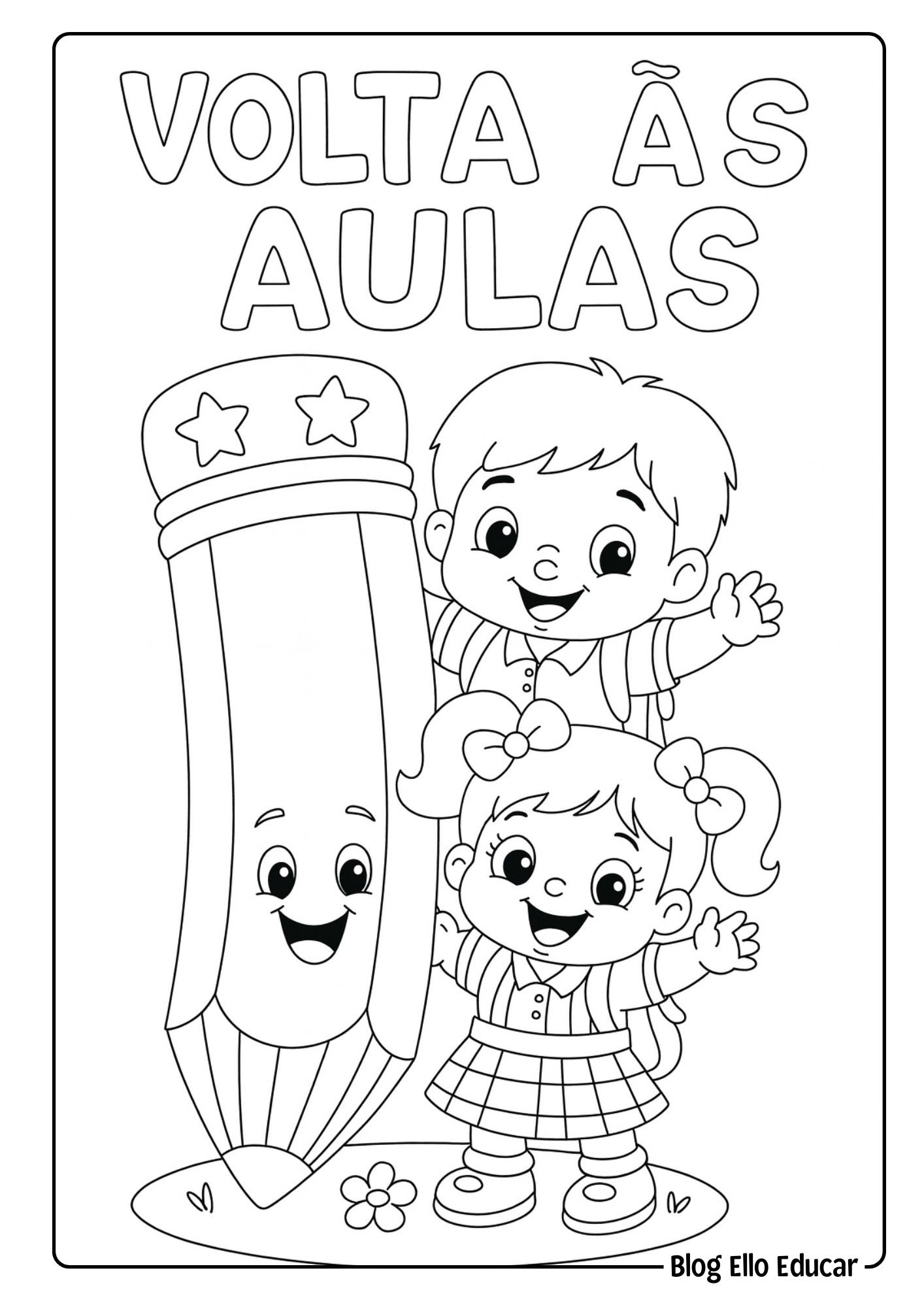 Desenhos volta às aulas para colorir gratuitos em PDF