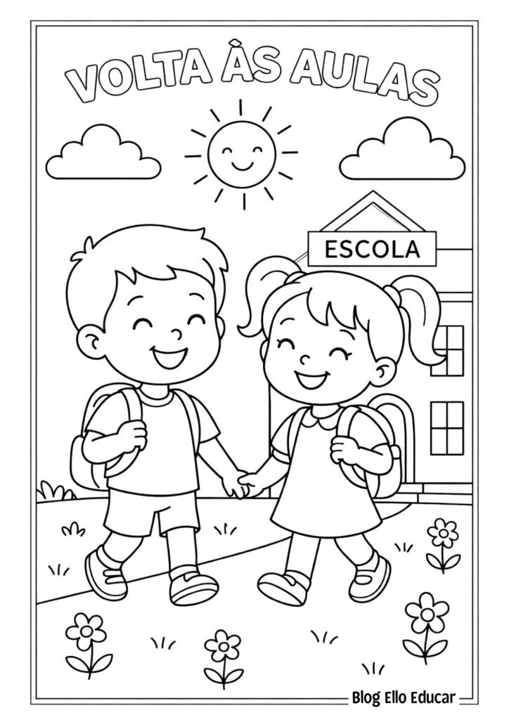 Desenhos volta às aulas para colorir 