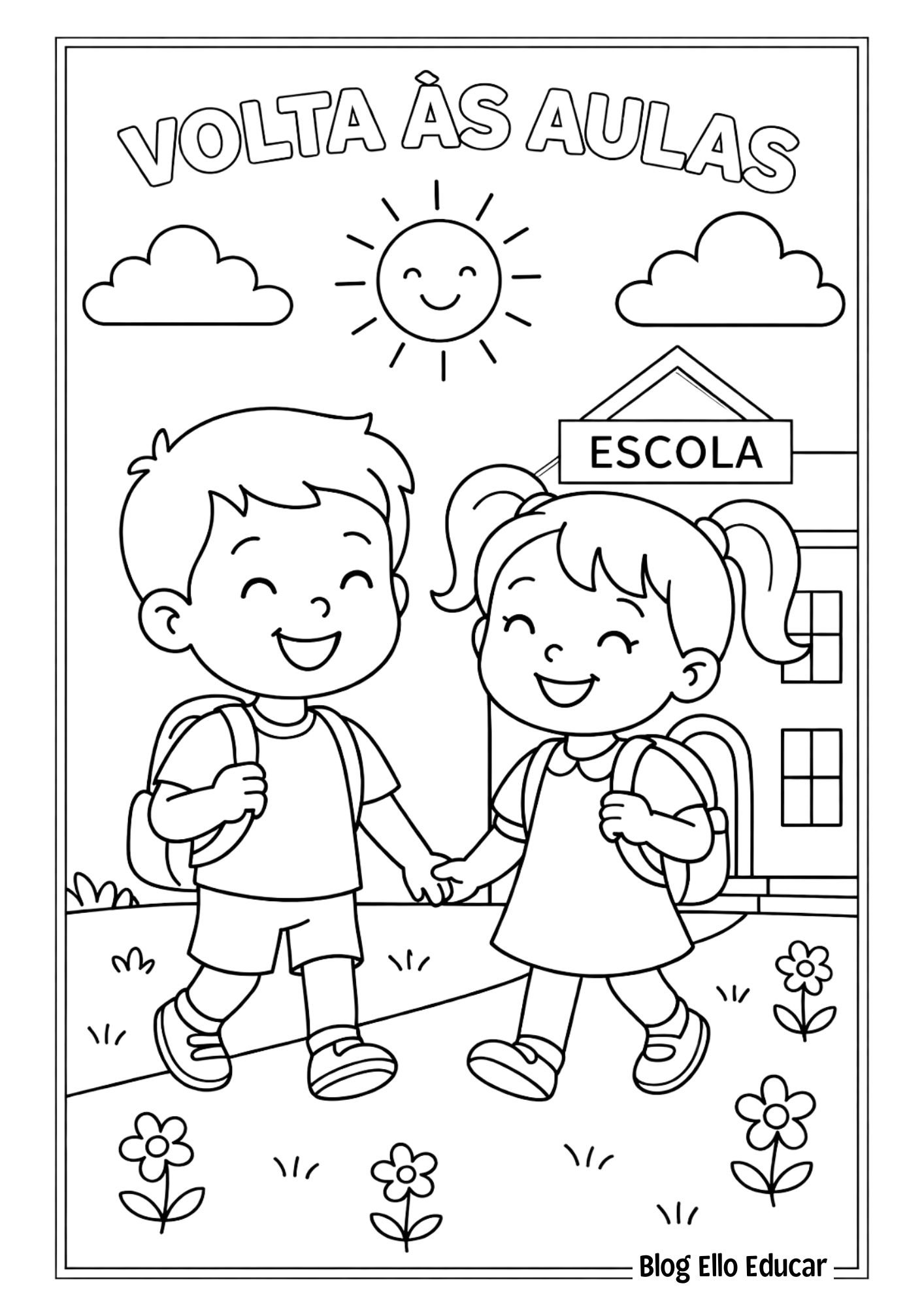 Desenhos volta às aulas para colorir gratuitos em PDF