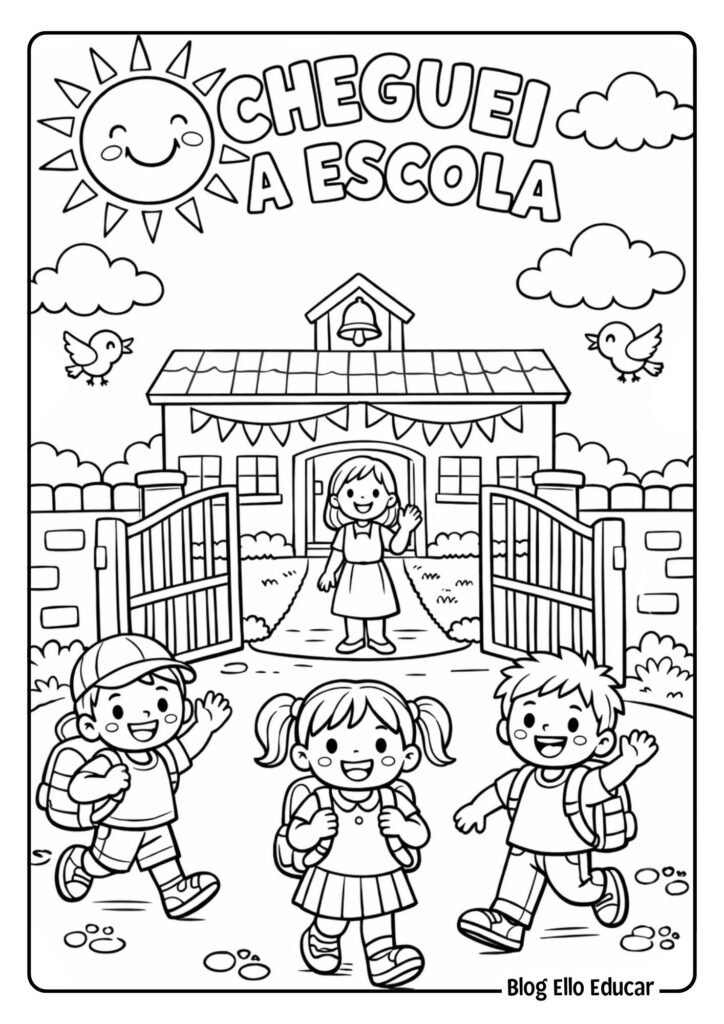 Desenhos volta às aulas para colorir