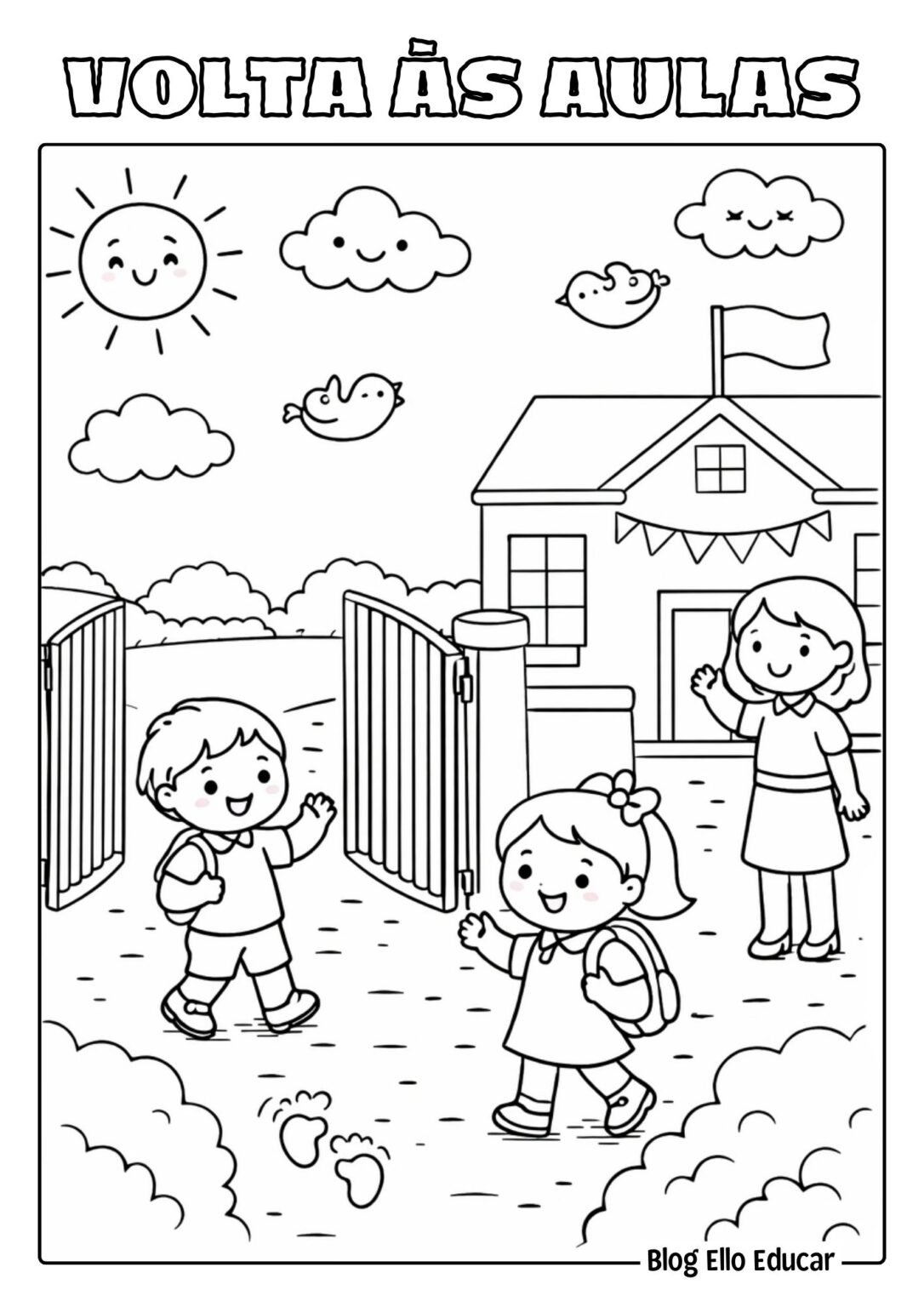 Desenhos volta às aulas para colorir gratuitos em PDF