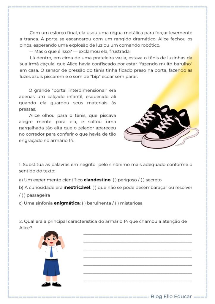 Atividade Volta às aulas diagnóstico 5° ano