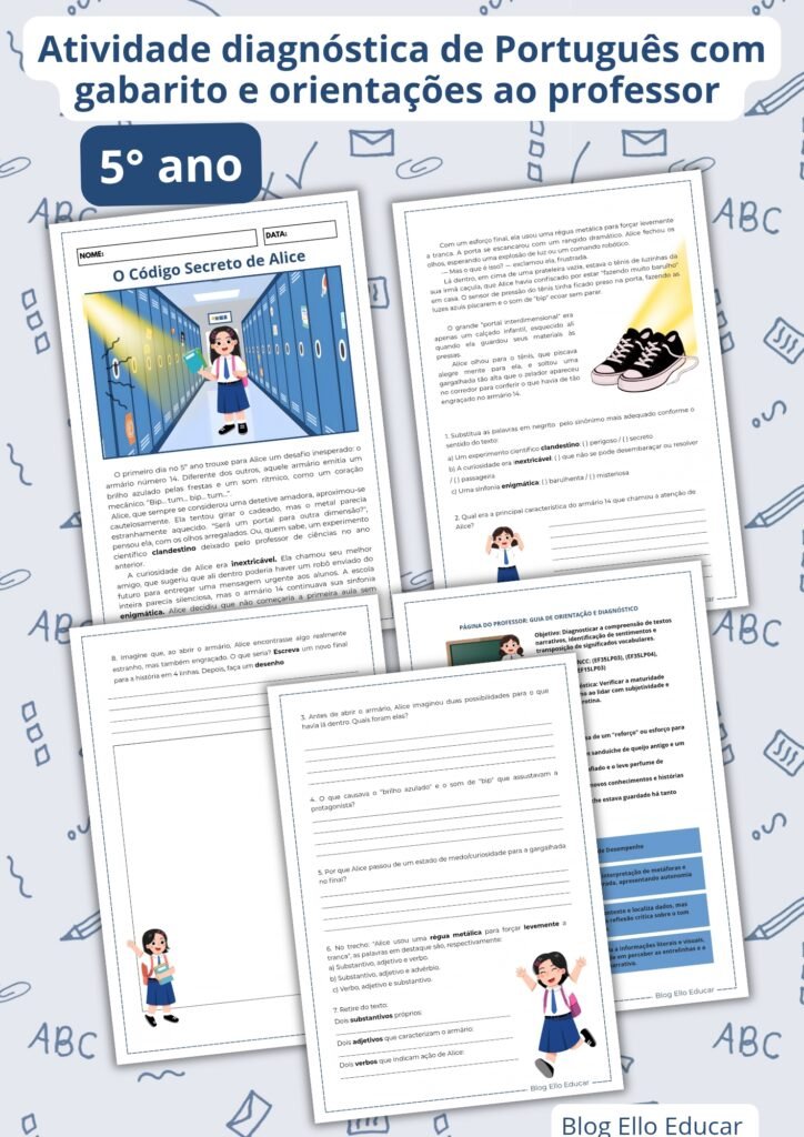 Atividade Volta às aulas diagnóstico 5° ano