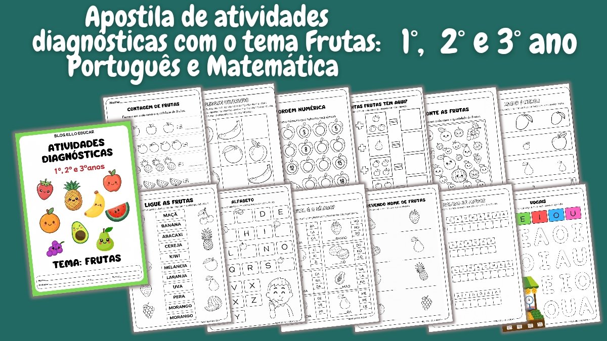 Atividade Diagnóstica 1°, 2° e 3° ano: Apostila gratuita