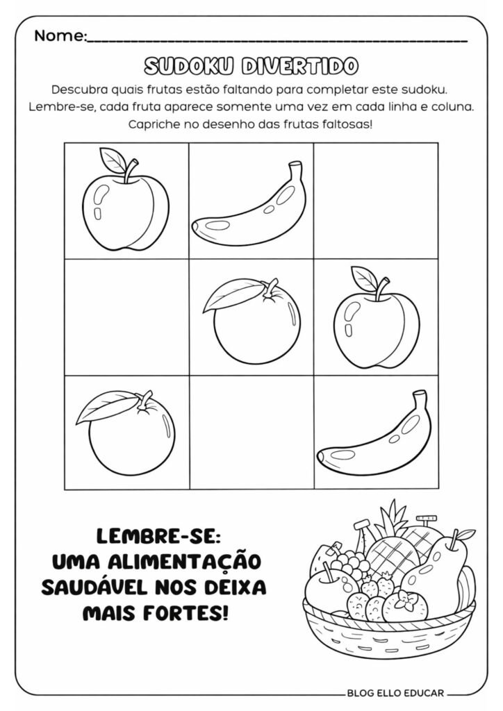 Atividade diagnóstico - 1° , 2° e 3° ano