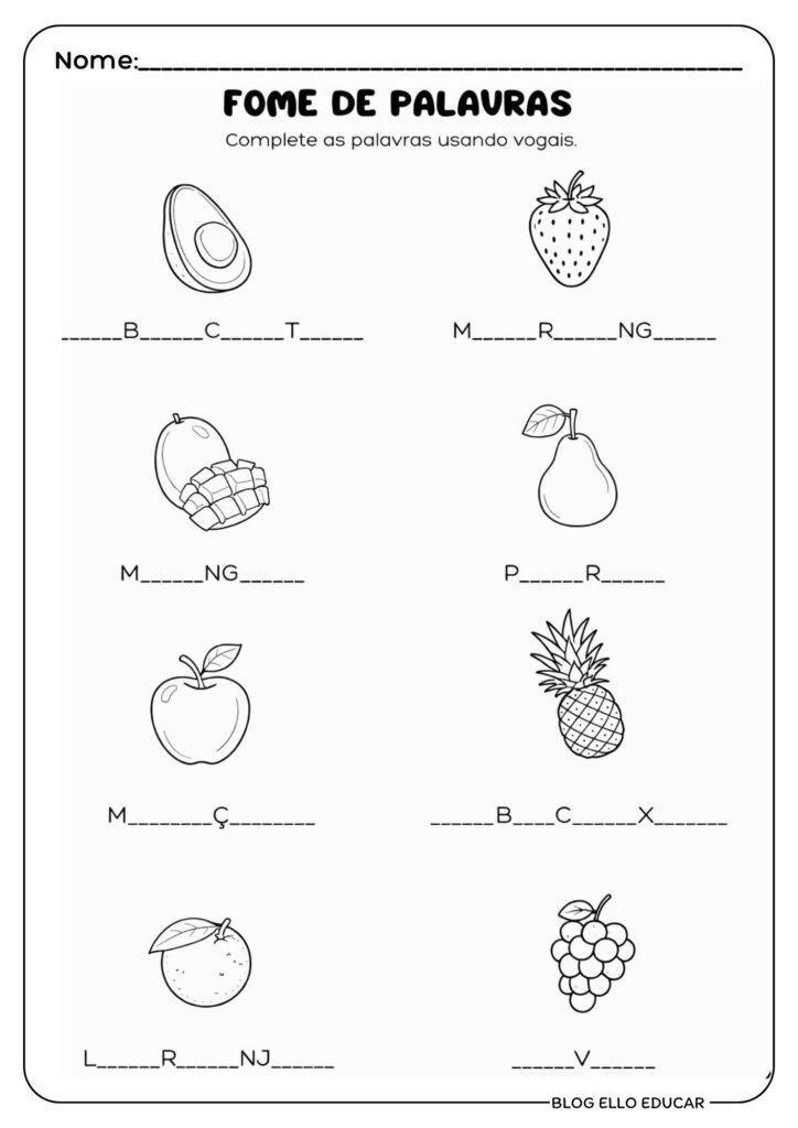 Atividade diagnóstico - 1° , 2° e 3° ano