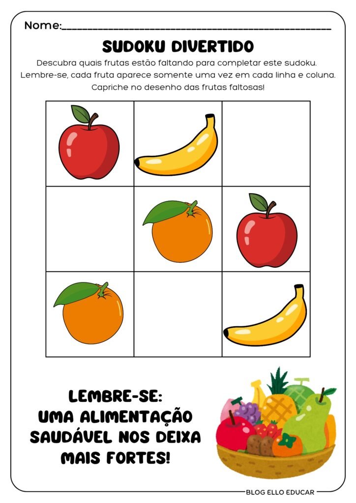 Atividade diagnóstico - 1° , 2° e 3° ano