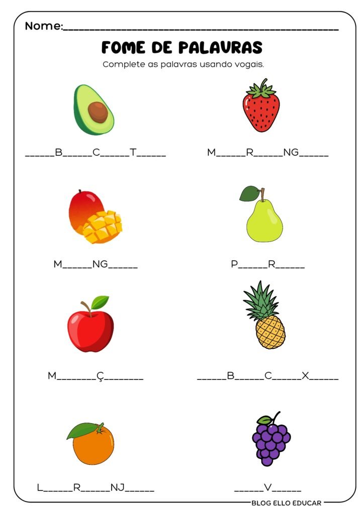 Atividade diagnóstico - 1°, 2° e 3° ano