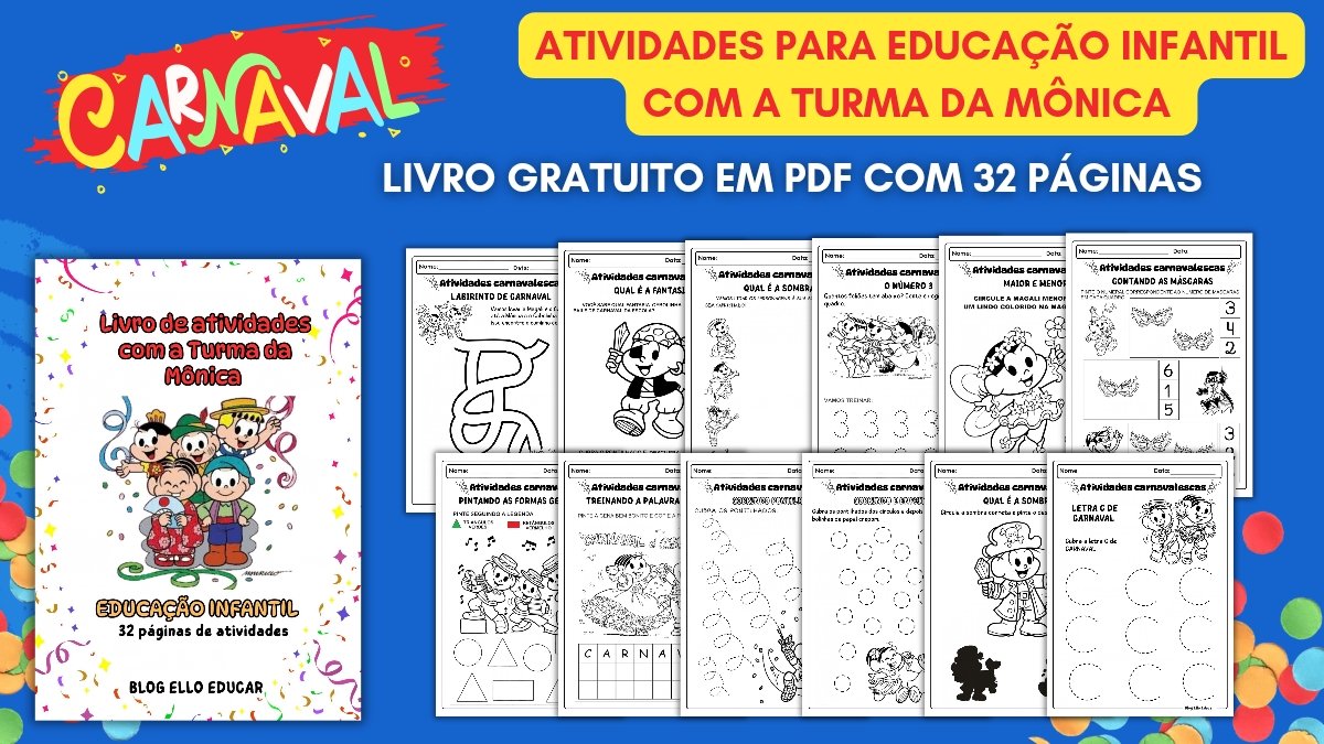 Atividades de Carnaval para Educação Infantil: livro para baixar gratuitamente em PDF