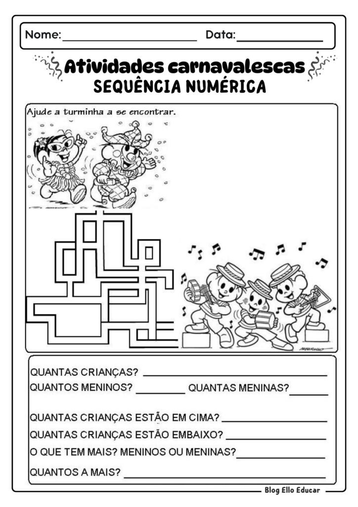 Atividades de Carnaval - alfabetização