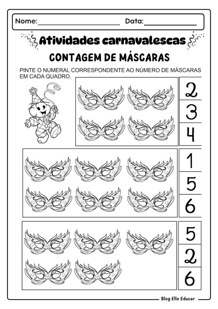 Atividades de Carnaval - alfabetização