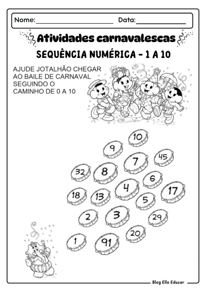 Atividades de Carnaval - alfabetização
