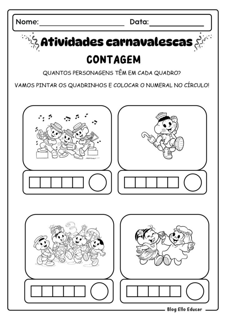 Atividades de Carnaval - alfabetização