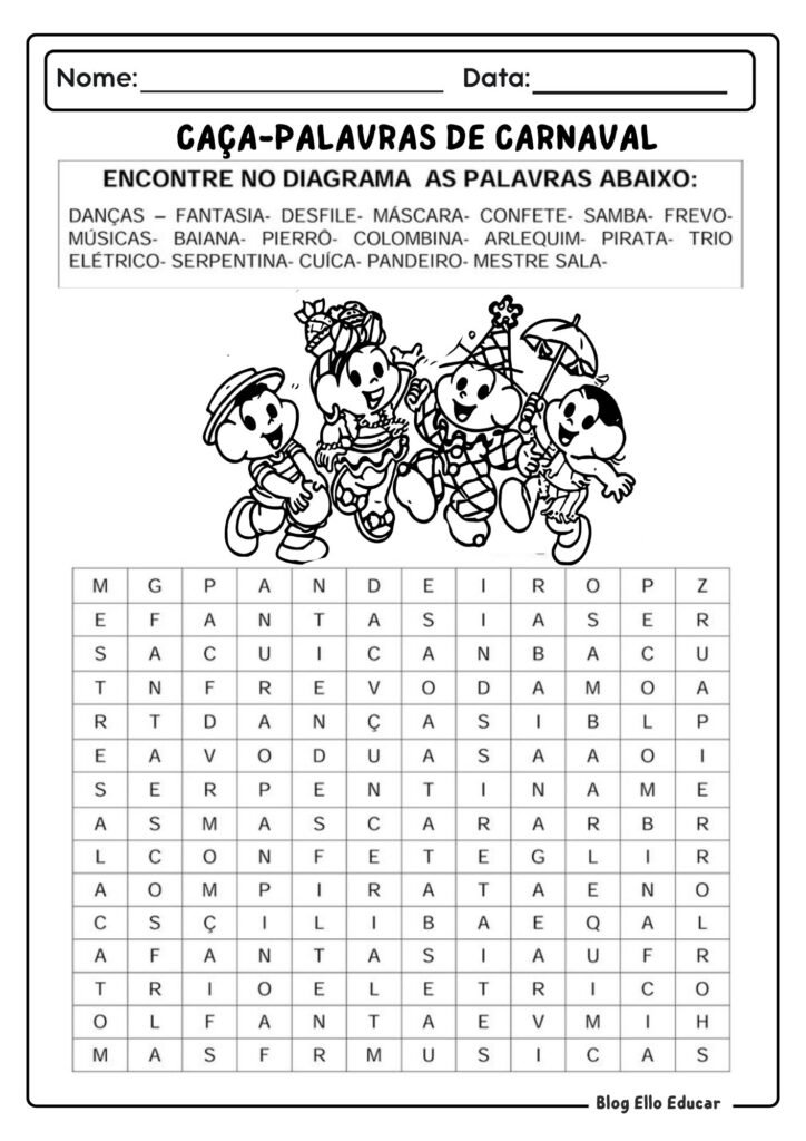 Atividades lúdicas de Carnaval