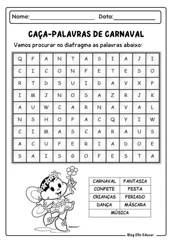 Atividades lúdicas de Carnaval