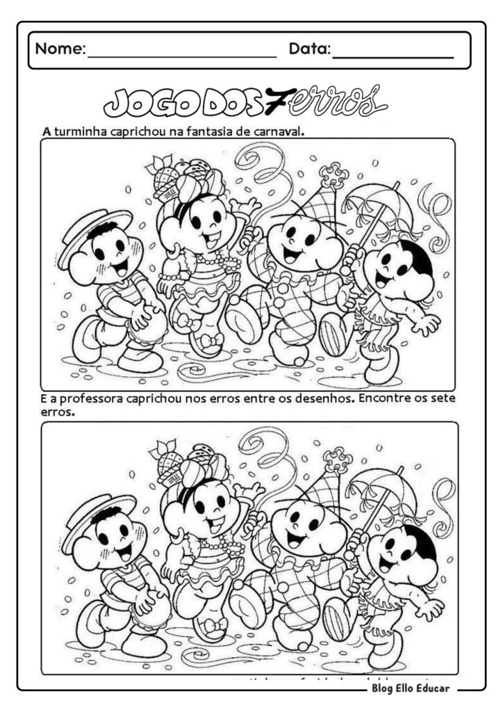 Atividades lúdicas de Carnaval