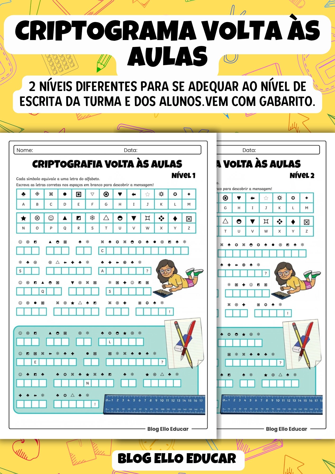 Criptograma volta às aulas