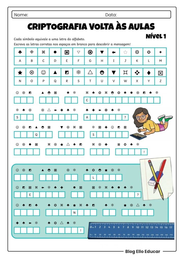 Criptograma volta às aulas
