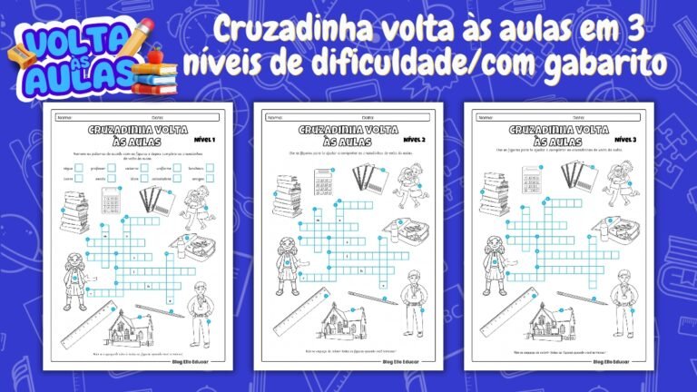 Cruzadinha volta às aulas 1