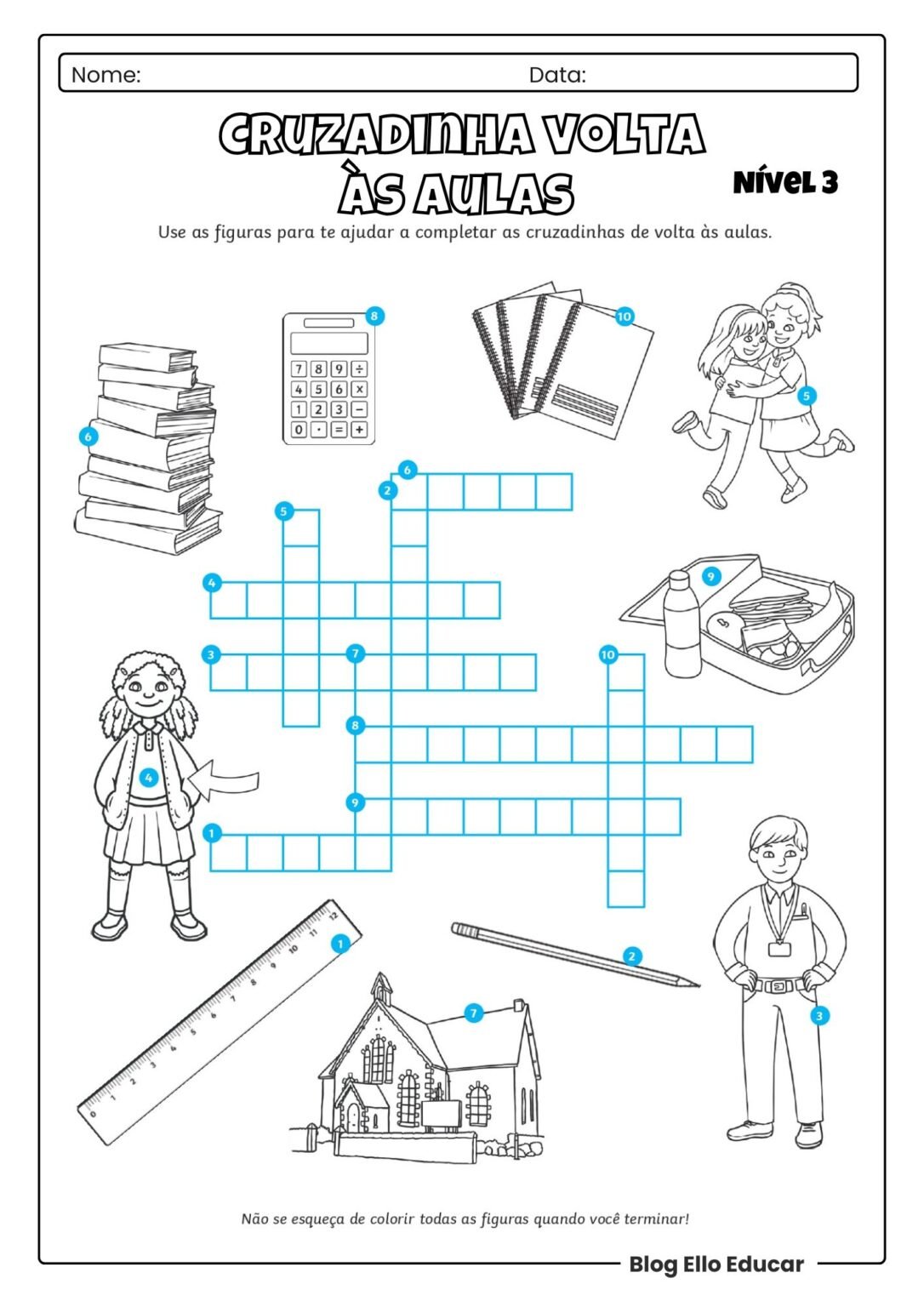 Cruzadinha volta às aulas: recurso grátis em PDF - Ello Educar