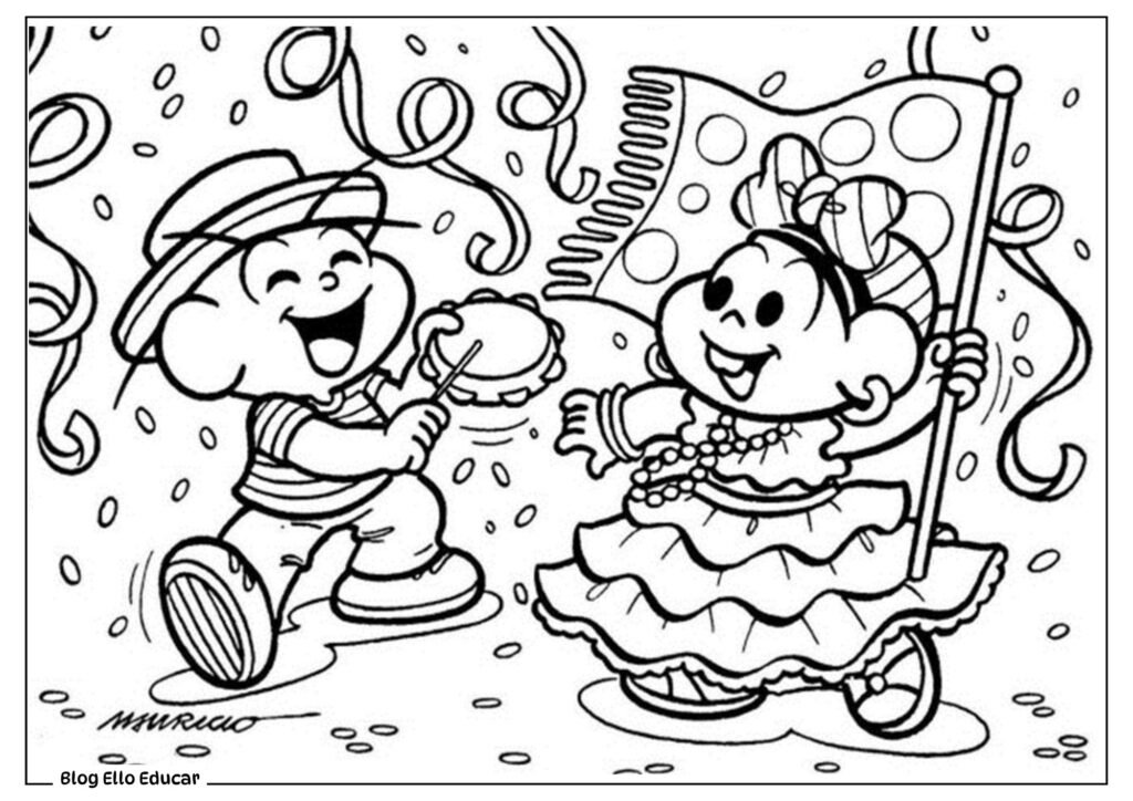 Desenhos sobre Carnaval para colorir