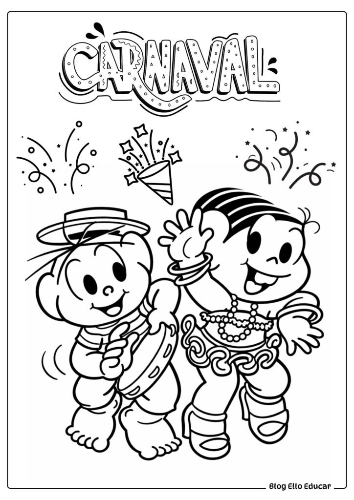 Desenhos sobre Carnaval para colorir
