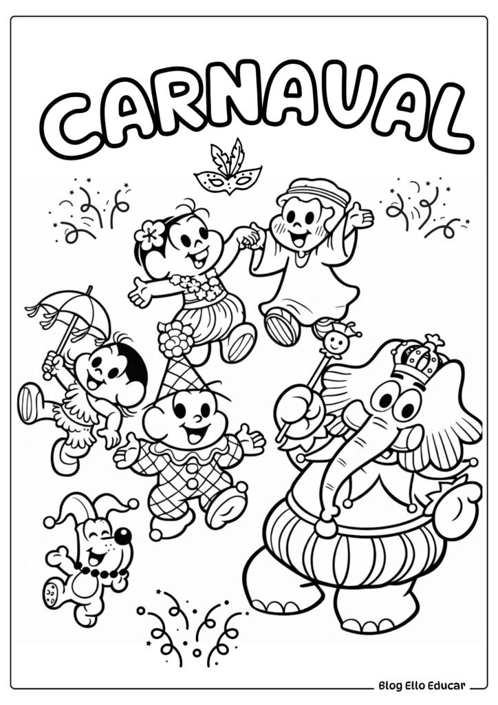 Desenhos sobre Carnaval para colorir