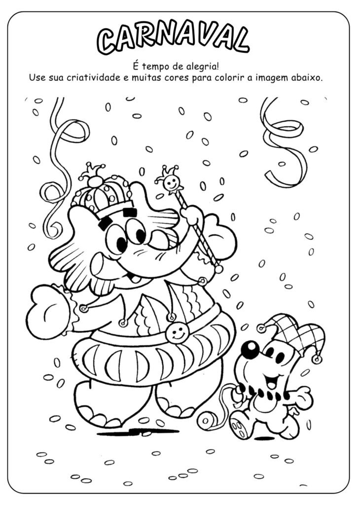 Desenhos sobre Carnaval para colorir