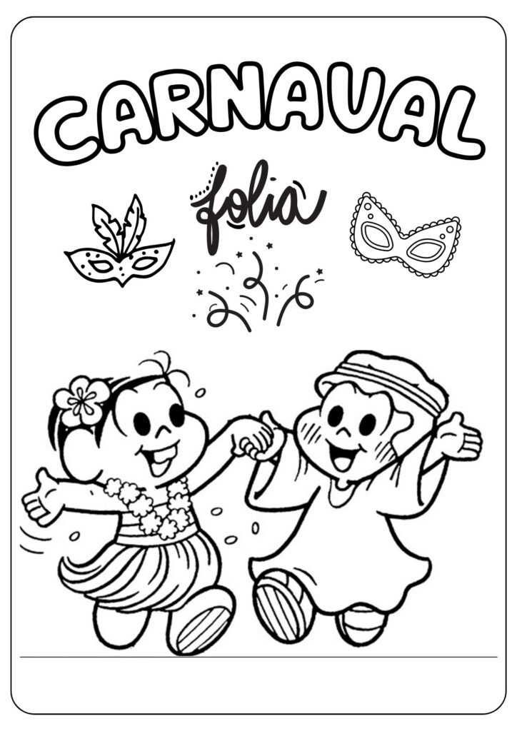 Desenhos sobre Carnaval para colorir