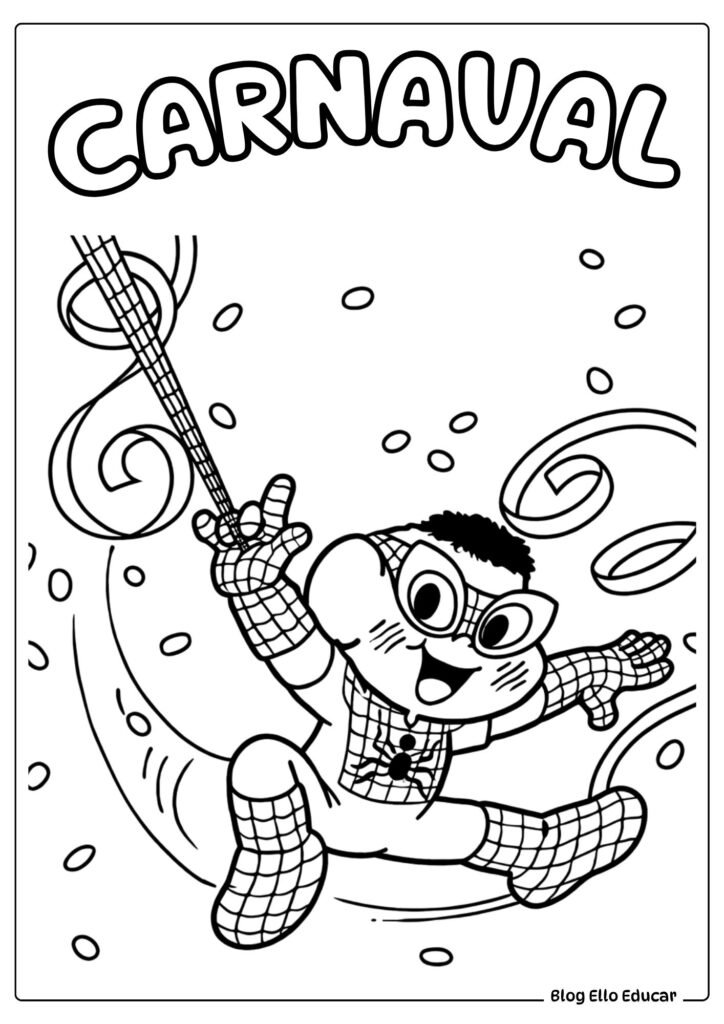 Desenhos sobre Carnaval para colorir