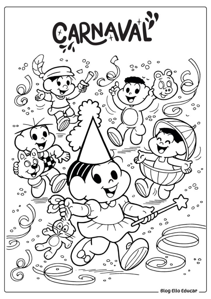 Desenhos sobre Carnaval para colorir