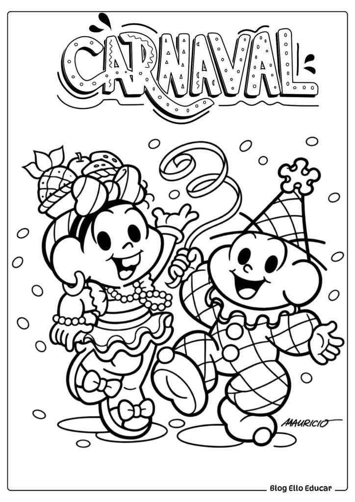 Desenhos sobre Carnaval para colorir