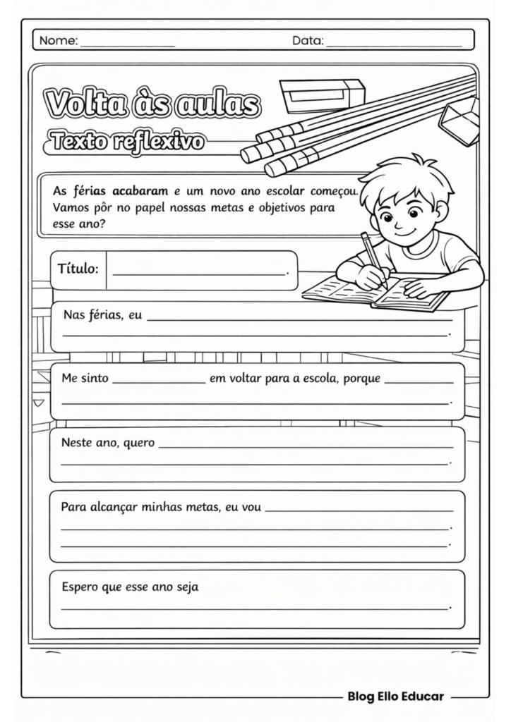 Produção de texto volta às aulas