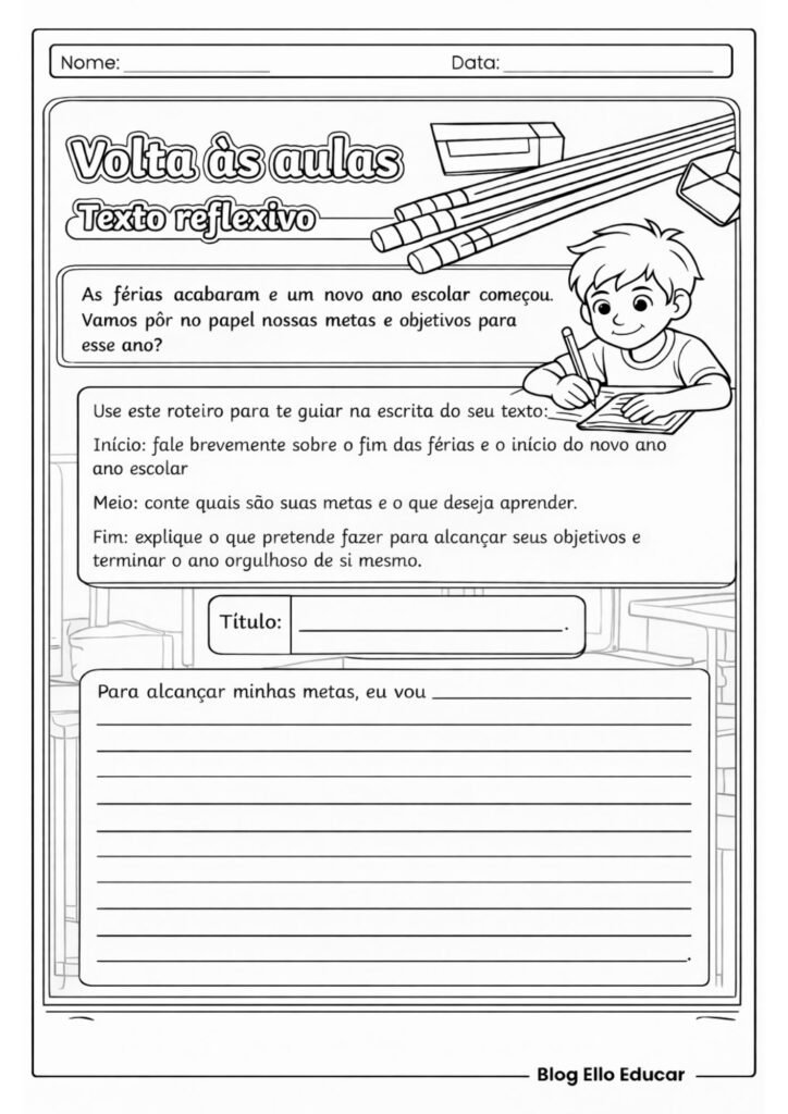 Produção de texto volta às aulas