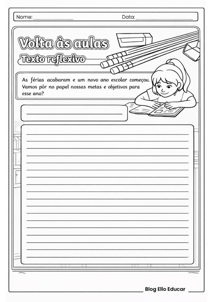 Produção de texto volta às aulas