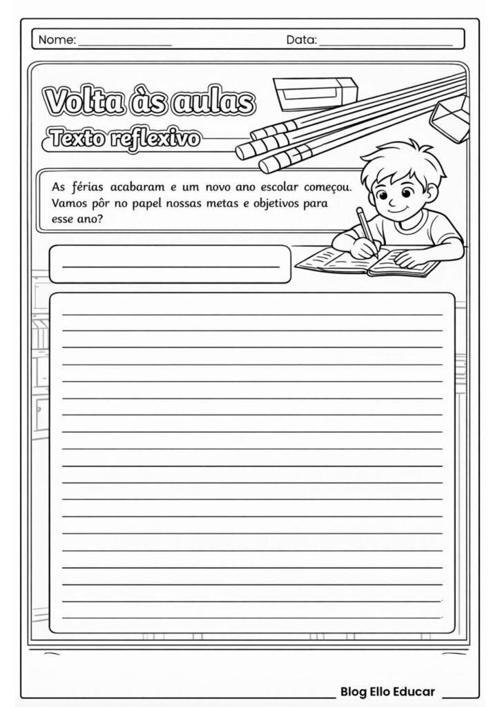 Produção de texto volta às aulas