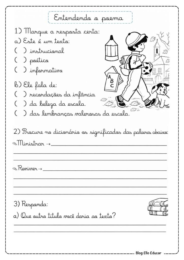 Atividade Dia da escola 5° ano