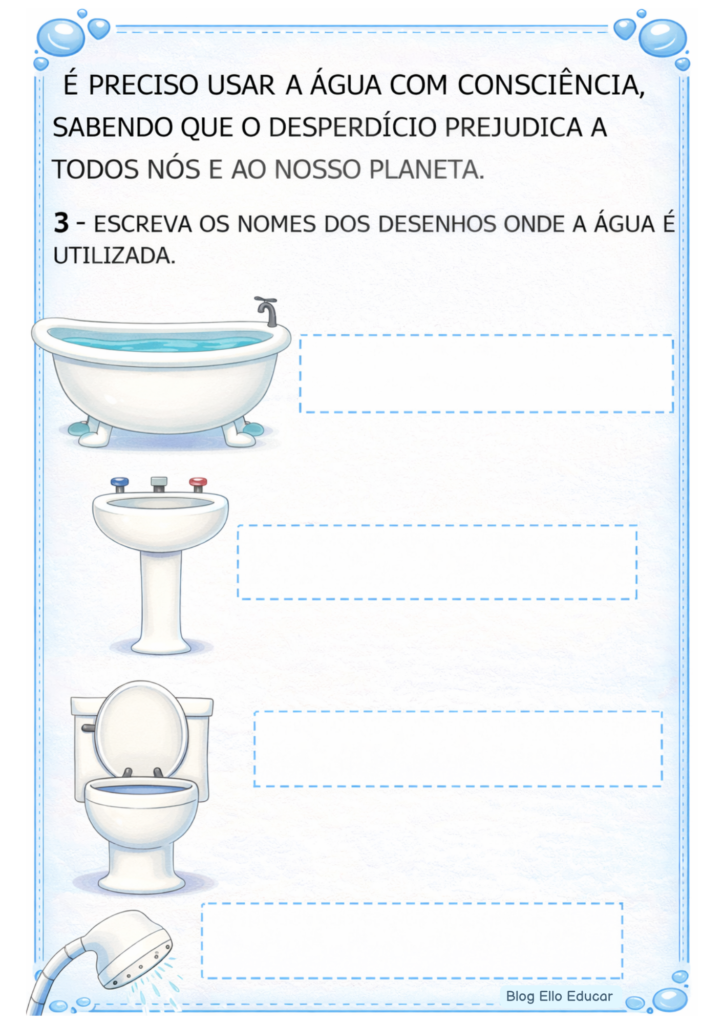 Atividades Dia da Água 1° e 2° ano