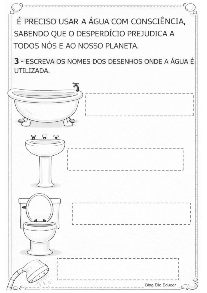 Atividades Dia da Água 1° e 2° ano