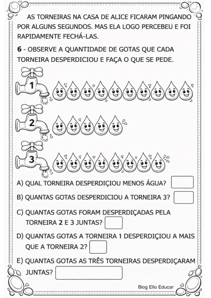 Atividades Dia da Água 1° e 2° ano