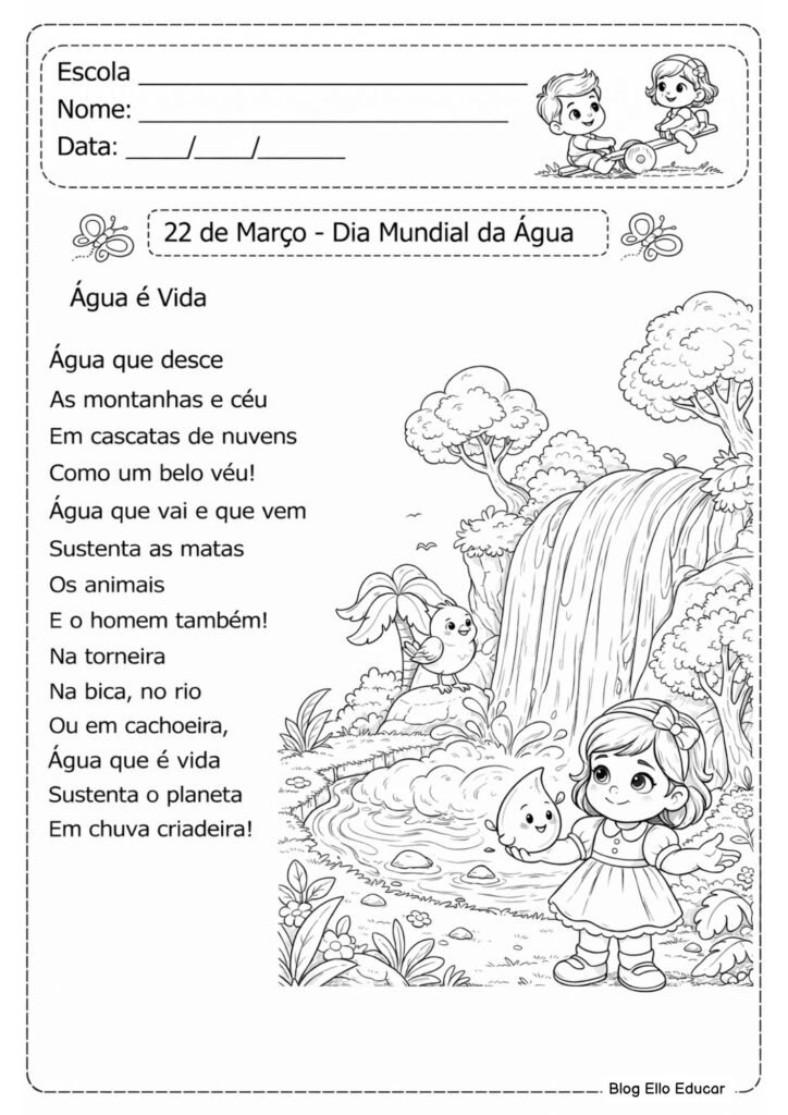 Atividades Dia da Água 3° ano