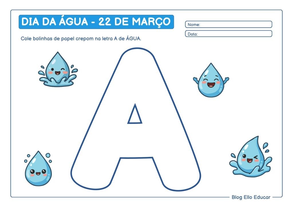 Atividades Dia da Água Educação Infantil