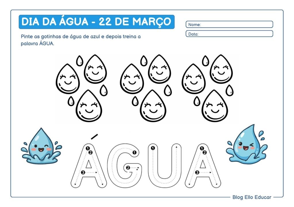 Atividades Dia da Água Educação Infantil